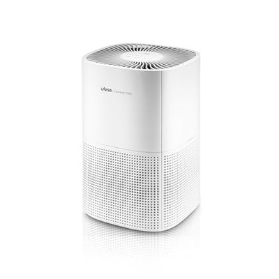 Ufesa Comfort 1300 Luchtreiniger met HEPA-filter, vermogen 15 W, luchtreinigingssnelheid CADR 130 m³/h, dekking tot 55 m², 3 snelheden, stil ≤ 55 dB, wit