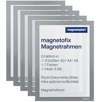 magnetoplan 1130401 magnetofix Marco magnético 5 unidades, A3, gris