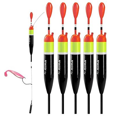 THKFISH Bobine da Pesca Galleggianti Antiscivolo di Balsa per Crappie - 1/2 oz (4,13 "x 0,75" x 7,821 cm) - 5 Pezzi