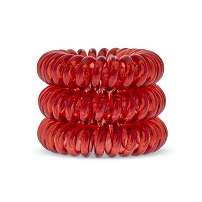 Rubis Red SpiraBobble | Élastiques à cheveux pour femme – Lot de 12 élastiques à cheveux | Élastique à cheveux durable | Anneau en spirale pour queue de cheval