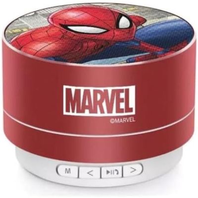 ERT GROUP Patrón de Marvel con Licencia Spider Man 022 Altavoz Bluetooth, Altavoz portátil de 3 W, micrófono Integrado y Radio FM, Ranura para Tarjeta Micro SD, batería Recargable