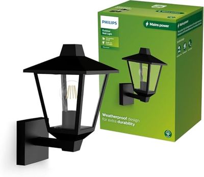 Philips Kinno Applique d’Extérieur, Max 25 W, Culot E27, Noir