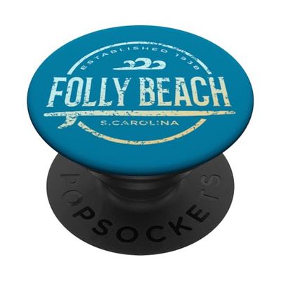 Folly Beach Carolina del Sur - Folly Beach SC Vintage Surf PopSockets PopGrip Adhesivo