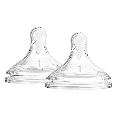 Dr. Brown's Escolhas de silicone com tetina + boca larga nível 1 + 0 meses