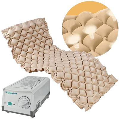 OrtoPrime Matras tegen drukpunten, alternatieve luchtcellen, met compressor, inclusief Silence Comfort, matras tegen wondzweren voor bed, tegen decubitus, 200 x 90 x 7 cm