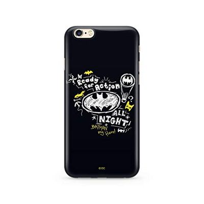 ERT GROUP mobiltelefonfodral för Apple Iphone 6 PLUS originalt och officiellt licensierat DC mönster Batman 014 Vit optimalt anpassad till formen på mobiltelefonen, fodral tillverkad av TPU-plast