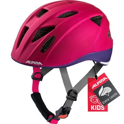 ALPINA XIMO L.E. - Lichte, veilige & onbreekbare fietshelm met optioneel ledlicht voor kinderen, mat deeprose-violet, 49-54 cm
