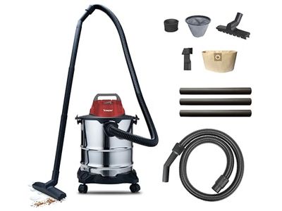 BEPER P202ASP300 Stof- en vloeistofzuiger 1000W, 20L tank, Stofzuiger, blaasfunctie, 4 wielen, 5 meter kabel, Staal
