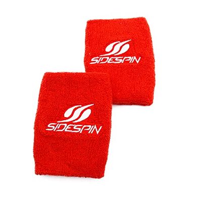 SideSpin - Muñequeras Padel Unisex | 100% Algodón de Alta Absorción | Ideal para Padel y Tenis | Logo Bordado SideSpin, Rojo, Talla Única, Algodón/Poliéster