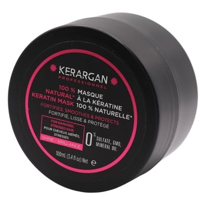 Kerargan - Maschera Capillare Ultra-Riparatrice alla Cheratina per Capelli Danneggiati e Stressati - Fortificante, Idratante e Protettiva - Senza Solfati, OGM, Oli Minerali - 100ml