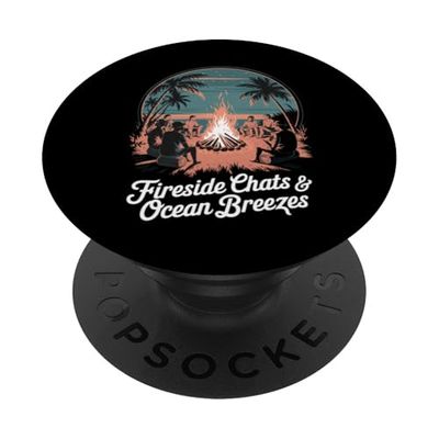 Chats junto a la chimenea Diseño de brisas del océano PopSockets PopGrip Adhesivo