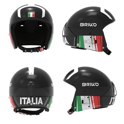 Briko Vulcano Fis 6.8 Epp-Italie Helmet Adulte Unisexe, Shiny Black-White, 58