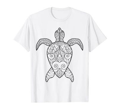 Linda tortuga de agua para pintar y colorear para niños Camiseta
