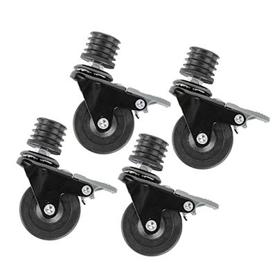 PIPE DECOR Lot de 4 roulettes pivotantes pour tuyau de 2,5 cm avec mécanisme de verrouillage