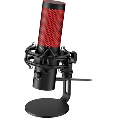 HyperX Quadcast 2-Microphone USB pour Jeux, Streaming et podcasting, avec Commandes intégrées, éclairage LED, Support de Choc à dégagement Rapide et Bras/Support intégré, PC, Mac PS5, PS4, USB-C-Noir