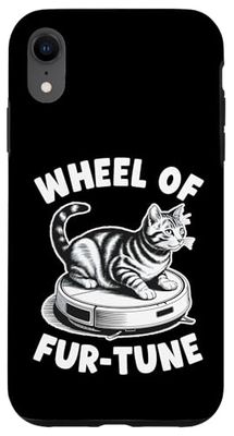 Wheel Of Fur-Tune Robot Vacuum Cleaner Funny Cat Case for iPhone XR