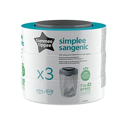 Peças de reposição simples para Tommee Tippee, antiodor e proteção contra germes, 1 embalagem de 3 unidades