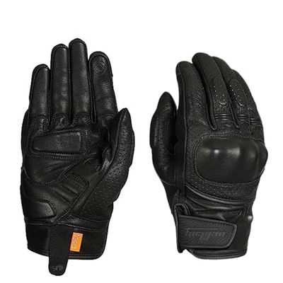 Furygan LR Jet Vented D3O - Tactile - Paume 100% Cuir DE Chevre - Gants DE Moto LEGERS Homme - Protection METACARPES D3O - Aventure Touring Urbain