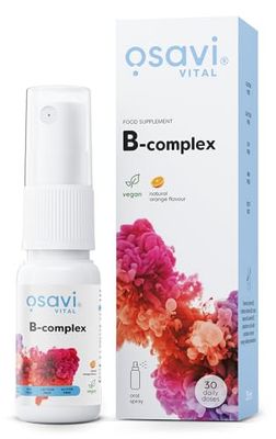 Osavi B–Complex – 25 ml Oral Spray | Fast–Absorbing B Vitamins for Energy, Nervous System & Immune Support | Orange Flavor | Clean Label | Vegan–Friendly