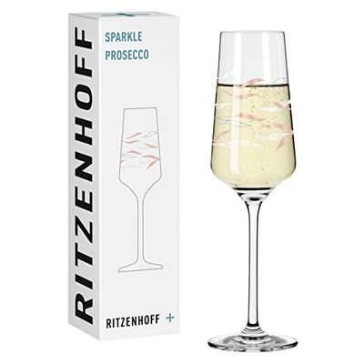 RITZENHOFF 3441004 Proseccoglas 200 ml – serie gnistrande motiv nr 10 med havsträdgård, flerfärgad – Tillverkad i Tyskland