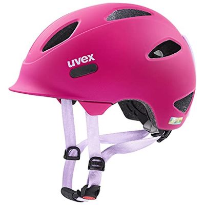 uvex oyo - lichte fietshelm voor kinderen - individueel passysteem - uitbreidbaar met led-licht - berry - purple matt - 45-50 cm