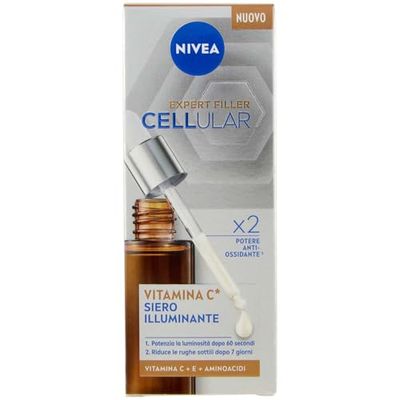 NIVEA Cellular Expert Filler Serum C-vitamin Illuminante 30 ml Anti-rynk och antioxidant ansiktsserum med Vitamin C + E och aminosyror för mjukare hud
