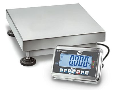 Bilancia a piattaforma, [Kern SFB 100 K di 2L] acciaio inossidabile della Bilancia a piattaforma, con piattaforma IP65, XL, Portate [Max]: 100 kg, Divisione [d]: 10 G, Piatto di pesata: LxP 500 X 400 mm (Acciaio Inox)
