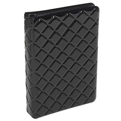 Zink - Fotoalbum met 64 vakken, met elegante gewatteerde omslag, voor foto's 3 x 4 cm, kleur: zwart