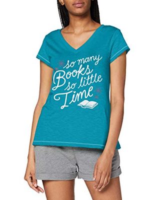 Hatley Pyjama met korte mouwen voor dames, Zo veel boeken zo weinig tijd - Book Club, S