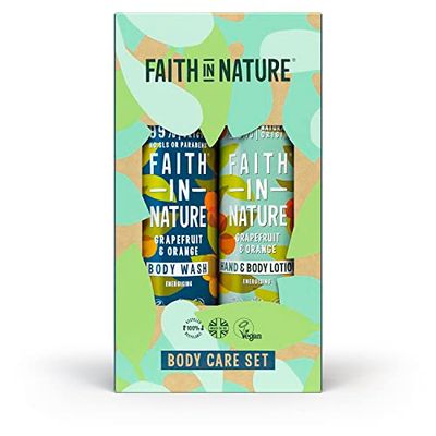 Faith In Nature Set Regalo Naturale al Pompelmo & Arancia, Vegano e Non Testato su Animali, Senza SLS e Parabeni, 2 x 400ml