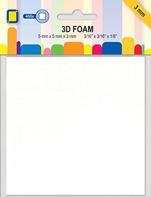 JEJE 3D Foam Dots-3 mm, Synthetic Material, White, 14.8 x 11.1 x 0.3 cm