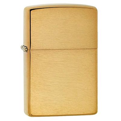 Zippo Armor Lighter - Brushed Brass, Amber