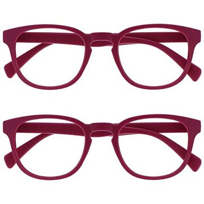 OPULIZE Pop 2 Pacco Retrò Giro Colore Rosa Fucsia Opaco Liscio Uomo Donna Occhiali Da Lettura Cerniere Molla RR2-4 +2,00