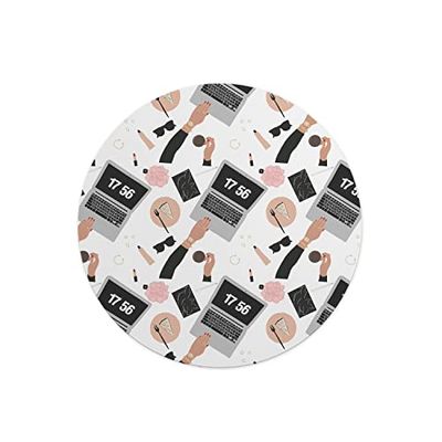 Questo Casa, Ronde digitaal bedrukte muismat, antislip onderkant, voor kantoor en thuis, diameter: 22 cm