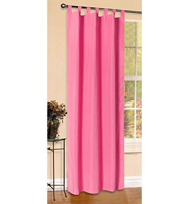 Gardinenbox Tenda Opaca, Tinta Unita, con Passanti, Realizzata in Raso e Microfibra, cod. prod. 20400, Pink, 225 x 140 cm