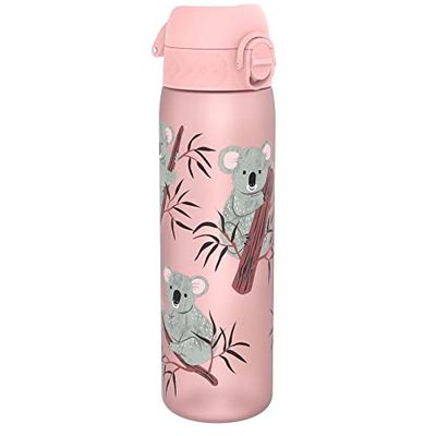 Ion8 Borraccia a Prova di Perdite, 500ml, Facile da Aprire, Serratura Sicura, Lavabile in Lavastoviglie, Senza BPA, Maniglia per il Trasporto, Adatta a Portabicchieri, Facile Pulizia, Koala
