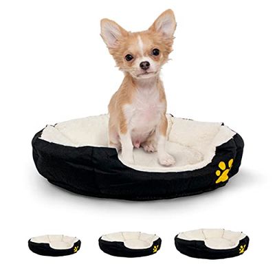 Mobiclinic, Hondenbed, Pluto, Huisdier bed, Europees merk, Verschillende maten beschikbaar, Zacht, Kattenbed, Antislipbodem, Comfortabel aangenaam, Machinewasbaar, Maat s, Zwart beige