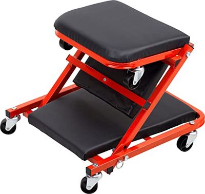 Meister 8985900 Montage-rolplank 2-in-1 - Te gebruiken als werkplaatsligstoel & rolkruk - belastbaar tot 150 kg - 6 zwenkwielen met 360° draaifunctie/ligstoel/montagestoel/werkplaatskruk
