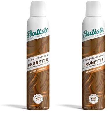 Batiste Dry Shampoo in Brunette with a Hint of Colour 200ml, No Rinse Spray to Refresh Hair in Between Washes, No White Residue for Brown Hair (Pack of 2)
