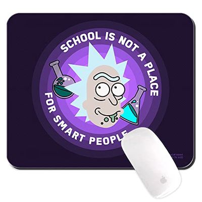 Alfombrilla de ratón Original y con Licencia Oficial Rick and Morty, patrón Rick and Morty 037 Black PC Computer Mouse Mat Antideslizante 225 mm x 189 mm