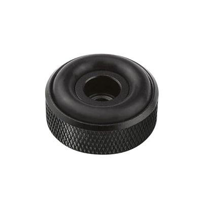 Dynavox Piedini per dispositivi con zigrinatura Mini in alluminio, per dispositivi HiFi come altoparlanti, amplificatori e giradischi, nero anodizzato, set da 4