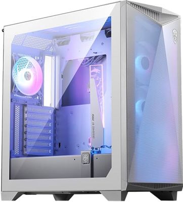 MSI MPG GUNGNIR 300R Airflow Caja PC Media Torre, E-ATX, Soporte Tarjetas gráficas, Intercambiable, Ventiladores ARGB PWM, Filtros Antipolvo, ARGB-PWM, USB 3.2 Gen 2x2 Tipo-C, Blanco