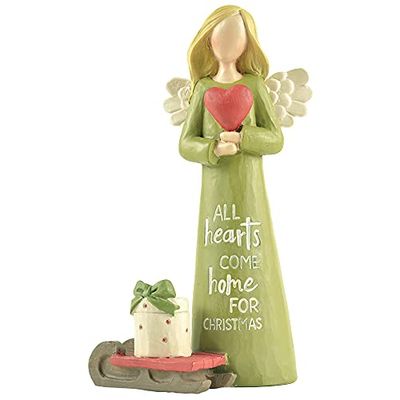 Feather & Grace Feather and Grace-All Hearts Come Christmas Guardian Angel ornament statuetka do dekoracji wnętrz prezent dla niej, żywica, Multi, jeden rozmiar