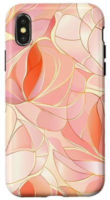 Stained Glass Boho Floral Leaves Art Case for iPhone X/XS