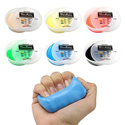 CanDo TheraPutty Antimicrobial - Therapeutic modelling clay - 4 oz - Set of 6 (various colours)