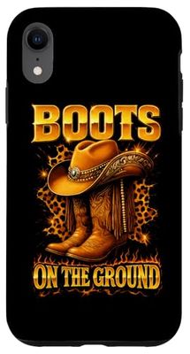 Boots On The Ground Cowboy Hat Rodeo Boots Case for iPhone XR