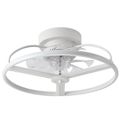 Eden pulse Witte ventilator met 8 transparante vleugels, 6 snelheden, geïntegreerde led 60 W, afstandsbediening, 21 x 50 x 50 cm