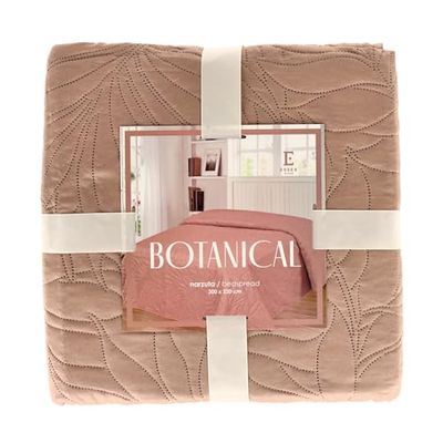 ESSEX - Bedspread 200 x 220 cm, Ideal for Bedroom, Bed Throw Soft and Comfortable, Modern Quilting - Botanical, Beige
