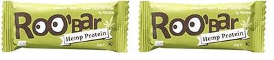 Roo'bar Barre Énergétique Protéine de Chanvre - Bio & Vegan -30g (Lot de 2)