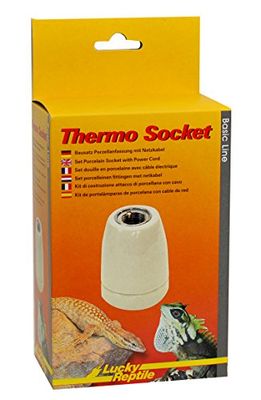 Lucky Reptile Thermo Socket - Douille en Porcelaine avec Filetage - Douille E27 avec câble d'alimentation & matériel de Montage - Idéale pour Lampes 150 W Max.- Accessoires pour terrariums